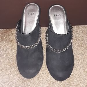 Black backless Women's Heels with Chain.